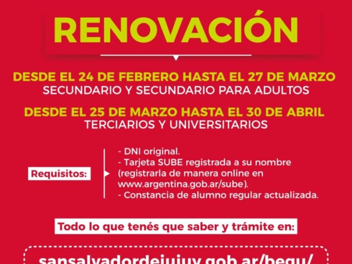 Renovación BEGU 2025