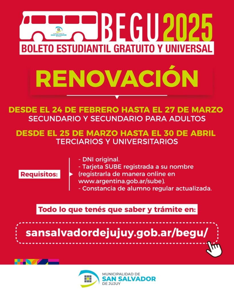 Renovación BEGU 2025
