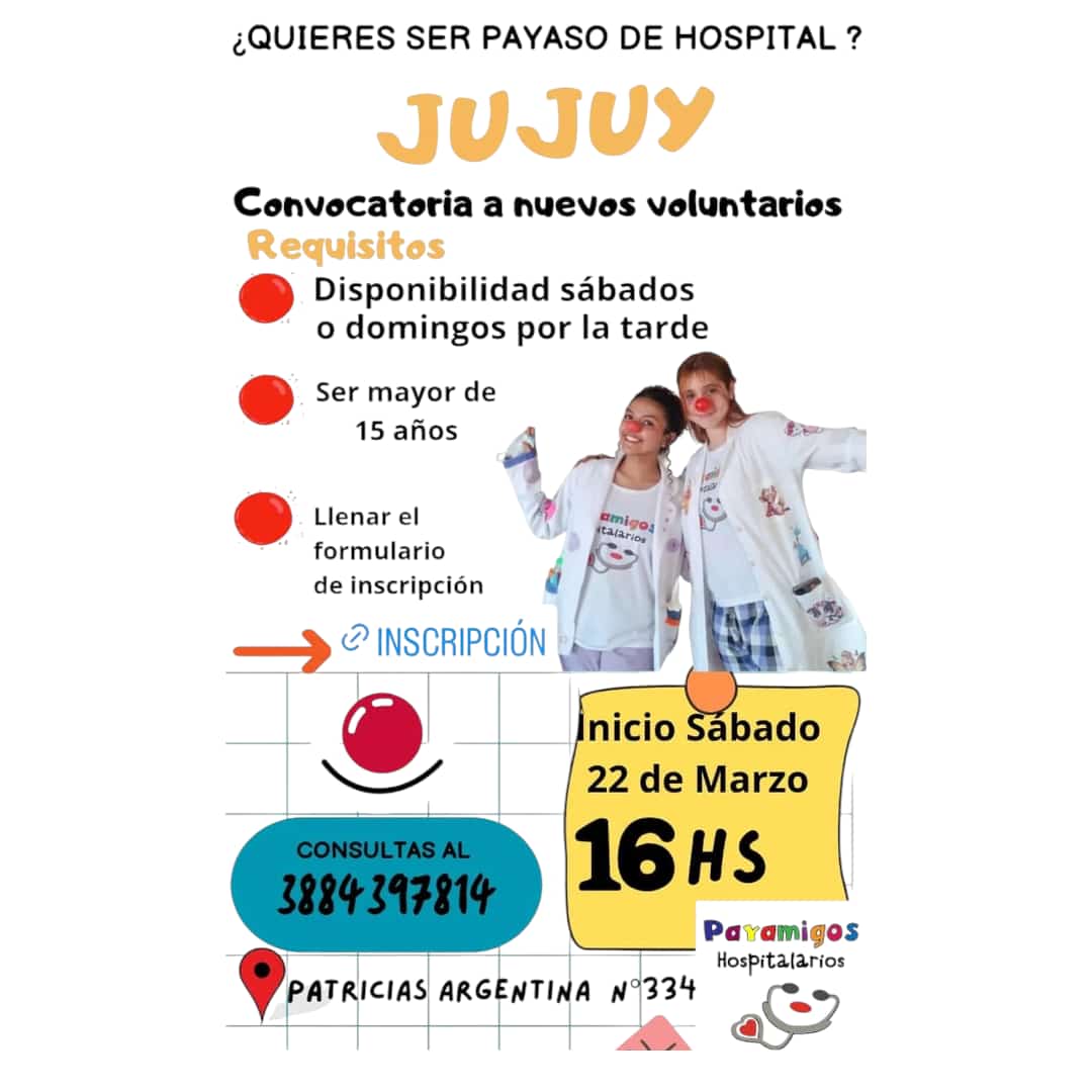 CONVOCATORIA ABIERTA PARA SER PAYASO DE HOSPITAL