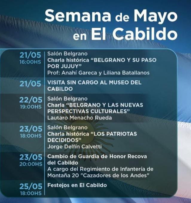 El Cabildo celebra la Semana de Mayo con charlas, visitas y festejos