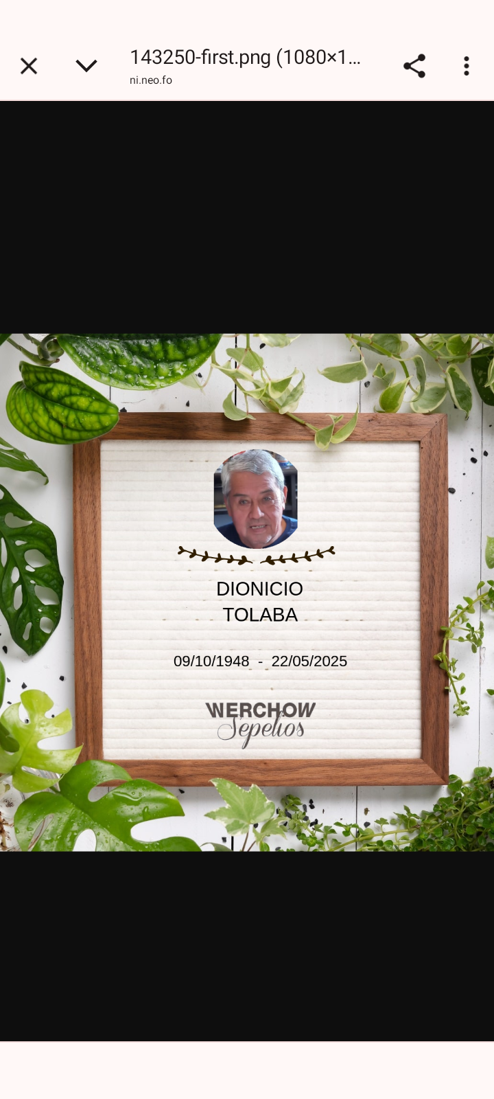 Con profundo pesar despedimos a Dionicio Tolaba, padre de Ely nuestra compañera de equipo