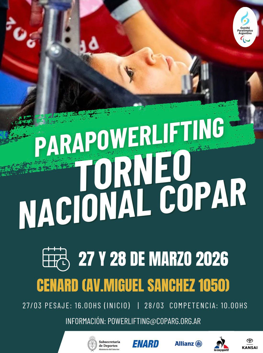 Héctor Canabiri ganó el Torneo Nacional COPAR 2026 y logró récord nacional en parapowerlifting