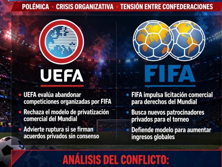 La UEFA amenaza con dejar las competencias de la FIFA si avanza la privatización comercial del Mundial