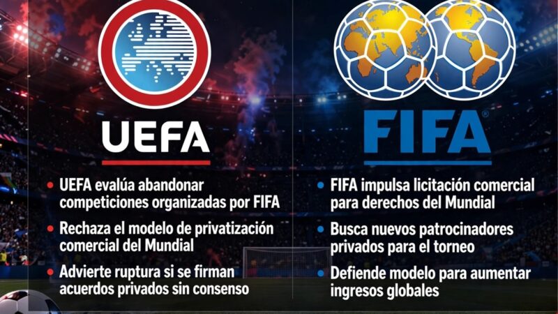 La UEFA amenaza con dejar las competencias de la FIFA si avanza la privatización comercial del Mundial
