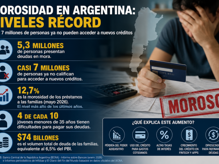 Alarma por la morosidad en Argentina: casi 7 millones de personas ya no califican para acceder a nuevos créditos